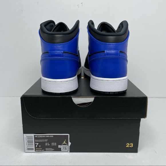 Nike Air Jordan 1 Retro Mid GS “Hyper Royal” NEW - Picture 4 of 4